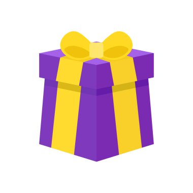 Hediye kutusu vektör simgesi. beyaz arkaplanda izole edilmiş hediye kutusunun çizgi film çizimi.