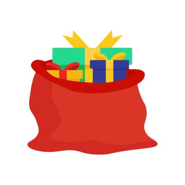 Şimdiki Noel Kutusu izole edilmiş vektör çizimi tasarımı