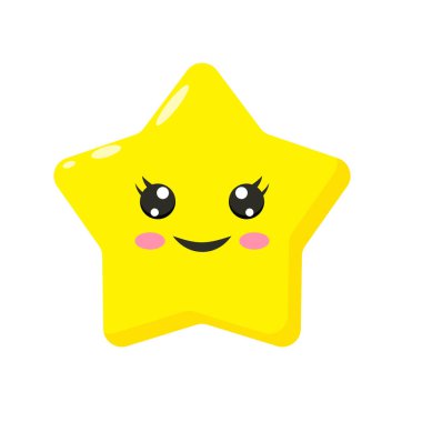 Şirin yıldız çizgi film ikonu vektör illüstrasyon tasarımı
