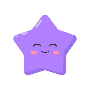 Yıldız kawaii karakteri izole edilmiş simge