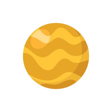 Gezegen ikonu, düz stil. Gezegenin vektör illüstrasyonu