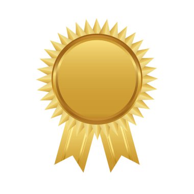 Altın fok ikonu. Web için altın madalya vektör simgesinin karikatür çizimi