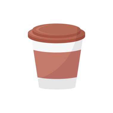 Bir fincan kahve ikonu düz izole vektörü
