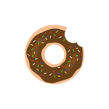 Çikolata kaplı donut izole edilmiş ikon