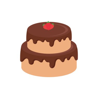Çikolata izole edilmiş ikon vektör illüstrasyon tasarımlı lezzetli pasta.