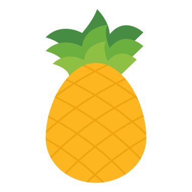 Ananas meyve ikonu, düz stil.