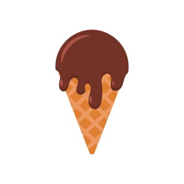 Lezzetli dondurma izole edilmiş ikon vektör çizimi tasarımı