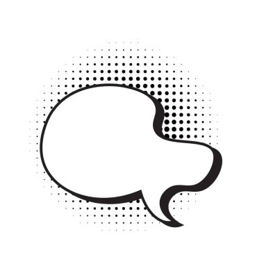 konuşma balonu yarım ton etkisi, vektör illüstrasyonu