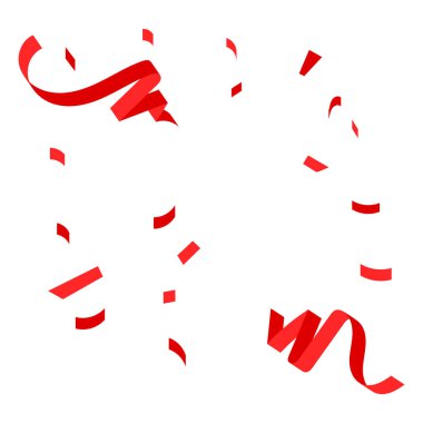 Kırmızı kurdele seti, vektör illüstrasyonu