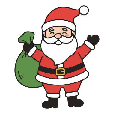 Noel Baba 'nın elinde bir çuval hediye var.