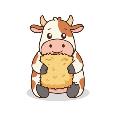 Şirin küçük inek maskotu.