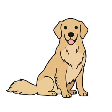 Şirin köpeğin vektör çizimi. bir köpeğin çizgi film karakteri