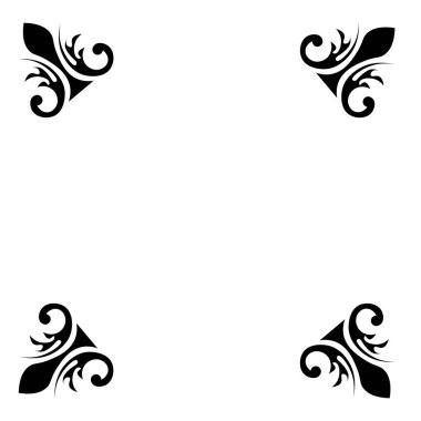 Dört siyah çiçekli çerçeve.