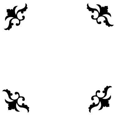 Siyah beyaz çerçeve seti. vektör illüstrasyonu