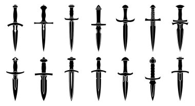 ortaçağ kılıç kümesi. vektör çizim.