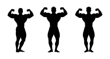 Dambılı adamların vektör siluetleri.