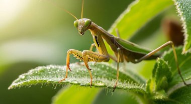 Yaprağın üzerindeki çekirge