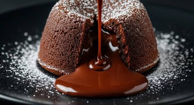 Kremalı ve çikolatalı çikolatalı pasta.