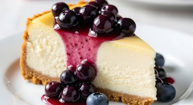 Yaban mersinli cheesecake çilek ile