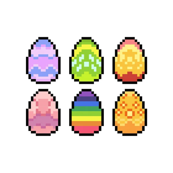 Paskalya yumurtaları sevimli pikseller.