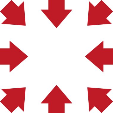 Kırmızı Oklar Meydanı Çerçeve, merkeze doğru, yakınlaşmayı ve odaklanmayı sembolize eder.