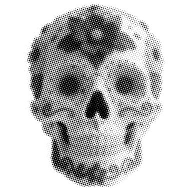 Yarım tonluk kafatası siluetini karanlık ve gizemli bir şekilde gösteriyor. çözünürlük. Net detaylar ve canlı renkler görsel cazibeyi artırır....