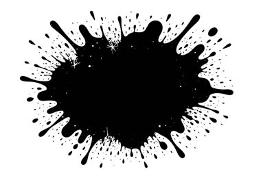 Soyut siyah mürekkep beyaz noktalı grafikler ve yıldız patlaması elementleri, arka planlar için harika..