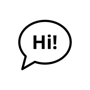 Basit bir konuşma baloncuğunun siyah-beyaz vektör simgesi. İçeride, selamlar, iletişim ve diyalogları temsil ediyor. Web tasarımı için mükemmel.