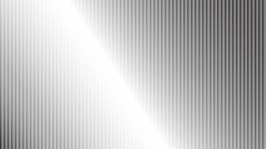 Modern tasarımlar için ideal, belirgin diyagonal ışık gradyanı olan, dinamik dikey gri ve beyaz çizgilere sahip parlak ve soyut bir arkaplan..