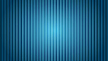 Derin mavi kıvrımlı dikey çizgilerin pürüzsüz deseni soyut bir arkaplan yaratıyor ve merkezi parlak bir ışık yaratıyor..