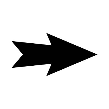 Sade, düz dizayn tarzında sunulan ve yönlü veya eyleme yönelik grafikler için mükemmel olan, sade, sade bir siyah ok sağı gösterir..