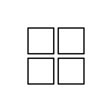 UI tasarımı ve organizasyonel kavramlar için mükemmel, 2x2 ızgarada sıralanmış dört karenin temiz, minimalist vektör çizimi.