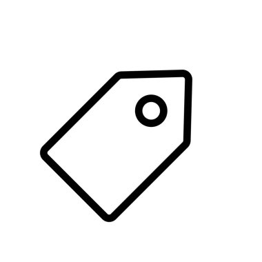 Etiket simgesinin basit, temiz çizgi çizimi, e-ticaret, perakende veya etiketleme grafik tasarımı için mükemmel.