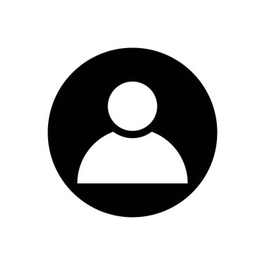 Düz tasarım tarzında, web ve uygulama arayüzleri için mükemmel basit, temiz ve modern bir kullanıcı profili simgesi. Ölçeklenebilir vektör grafiği.