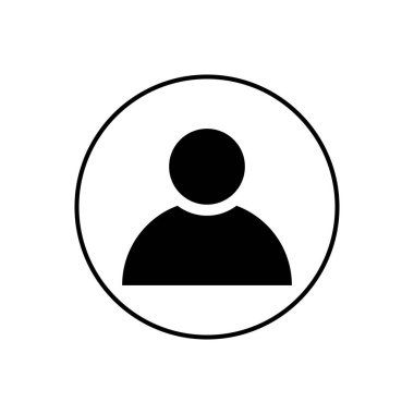 Dairedeki bir kullanıcı profili simgesinin basit, modern bir düz tasarım vektör çizimi, web ve uygulama arayüzleri için mükemmel.