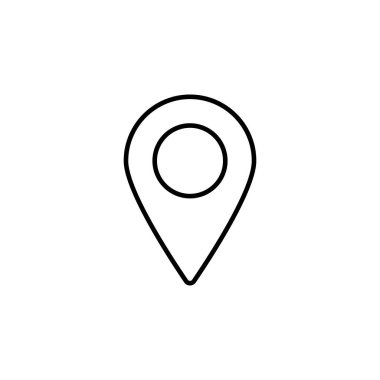 Düz dizayn tarzında bir lokasyon pin ikonunun temiz, minimalist vektör çizimi, web ve uygulama arayüzleri, haritalar ve navigasyon grafikleri için mükemmel. Ölçeklenebilir ve kullanımı kolay.