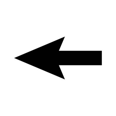 Beyaz arka planda solu gösteren basit bir siyah ok. Bu temiz vektör grafiği yönsel ipuçları ve tasarım elementleri için mükemmeldir.