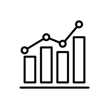 Bar grafikleri üzerinde yükselen bir trend çizelgesi ile finansal büyümeyi tasvir eden modern bir düz tasarım vektörü çizimi, iş ve finans kavramları için mükemmel.