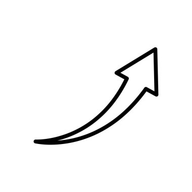 Büyümeyi, başarıyı ve ilerlemeyi sembolize eden, yukarı doğru eğilimli bir okun temiz, minimalist bir temsili. İş ve finans kavramları için ideal.