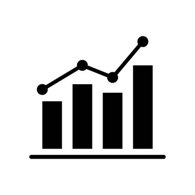 Bir bar tablosu üzerinde yükselen bir eğilimle finansal büyümeyi tasvir eden temiz, modern bir vektör çizimi, iş ve analitik kavramlar için mükemmel.