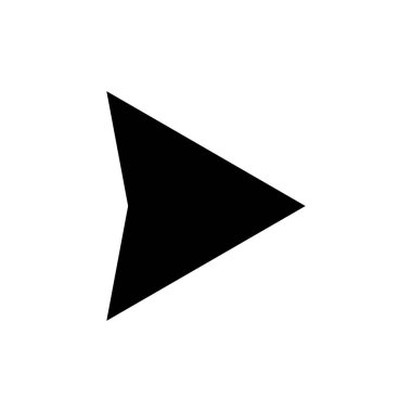 Dijital arayüz ve sunumlarda yön veya sonraki adımları belirlemek için mükemmel, düz tasarım tarzında basit, cesur bir siyah ok simgesi.