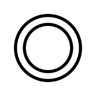 Seçilmemiş bir durumu temsil eden çift siyah çizgili boş daire simgesi.