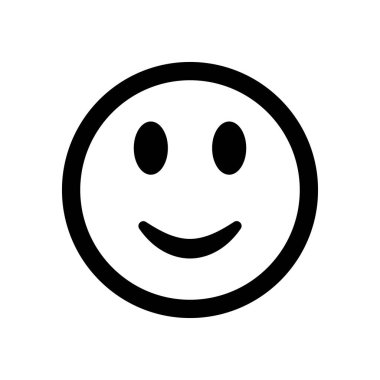 Mutluluğu ve olumlu duyguyu temsil eden açık siyah bir gülen yüz ikonu..