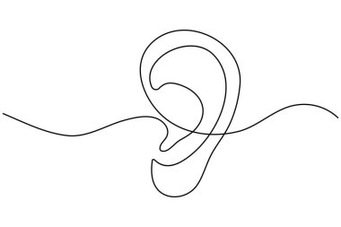 Kulağın vektör illüstrasyonu