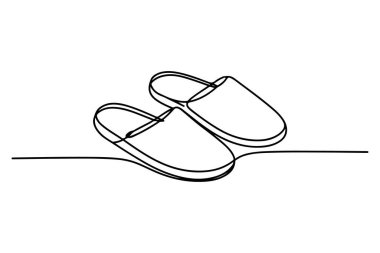 Sandals bir satır basit parmak arası terlik ikon vektörü çiziyor