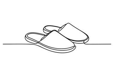 Sandals bir satır basit parmak arası terlik ikon vektörü çiziyor