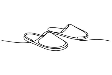 Sandals bir satır basit parmak arası terlik ikon vektörü çiziyor