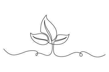 Filizlenen bitkilerin kesintisiz bir çizimi en az sanat çizimi