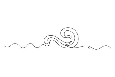 Minimalist sürekli okyanus dalgası basit deniz ana hatlı vektör çizimleri çiziyor