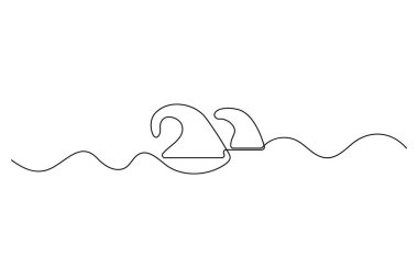 Minimalist sürekli okyanus dalgası basit deniz ana hatlı vektör çizimleri çiziyor